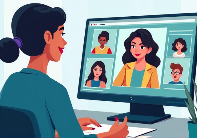 Enseignant donnant un cours dans une salle de classe virtuelle