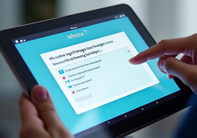 Exemple d'un quiz numérique sur une tablette